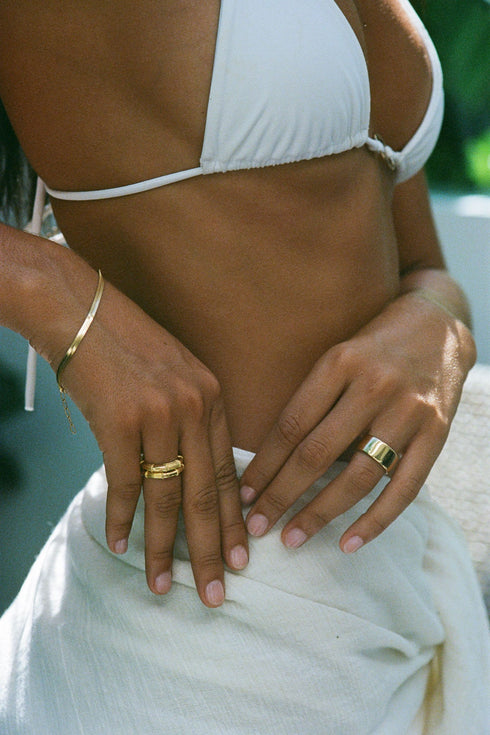 GOLDSTRIPE BAMBOO RING GOUD